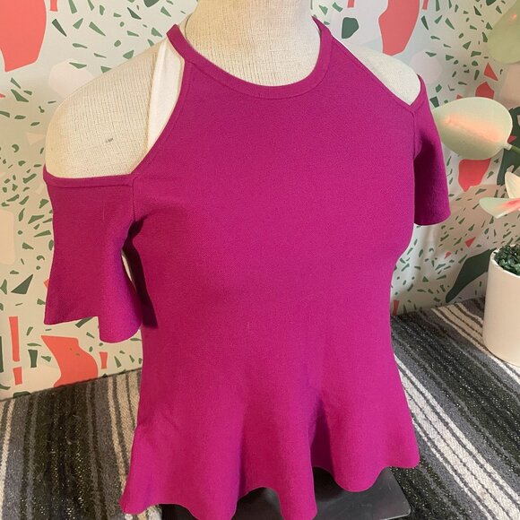 Ann Taylor Maroon Going Out Top - Petite Large - Picture 1 of 3